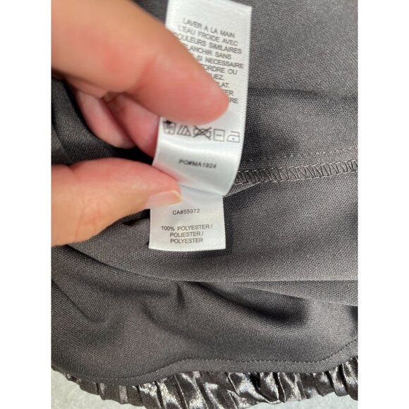 Laundry by Shelli Segal Metallic Crinkle Elastic Waist Blouse Lined Size Medium - Picture 13 of 13